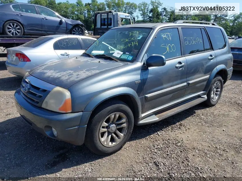 2004 Suzuki Xl-7 Ex/Lx VIN: JS3TX92V044105322 Lot: 42599491