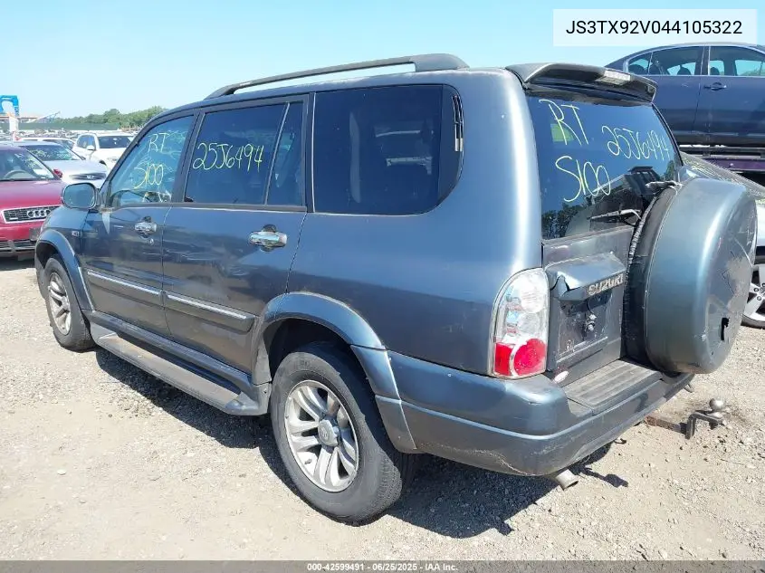 2004 Suzuki Xl-7 Ex/Lx VIN: JS3TX92V044105322 Lot: 42599491