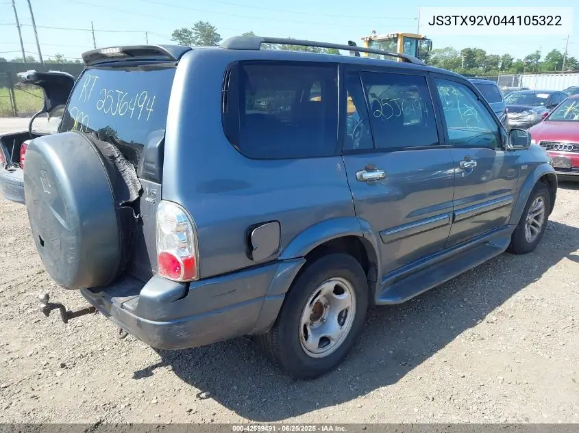 2004 Suzuki Xl-7 Ex/Lx VIN: JS3TX92V044105322 Lot: 42599491