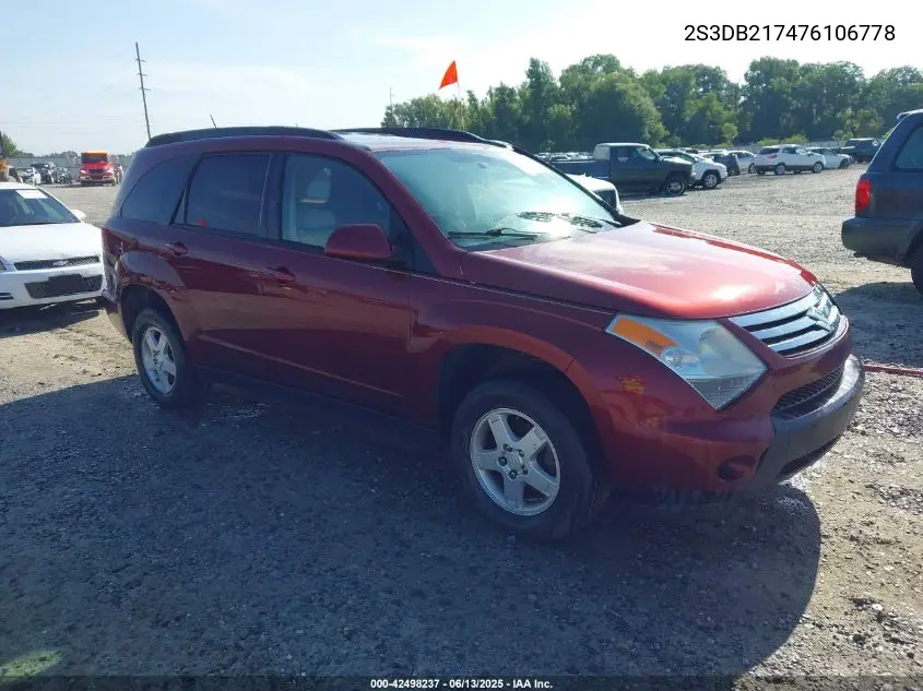 2007 Suzuki Xl7 VIN: 2S3DB217476106778 Lot: 42498237