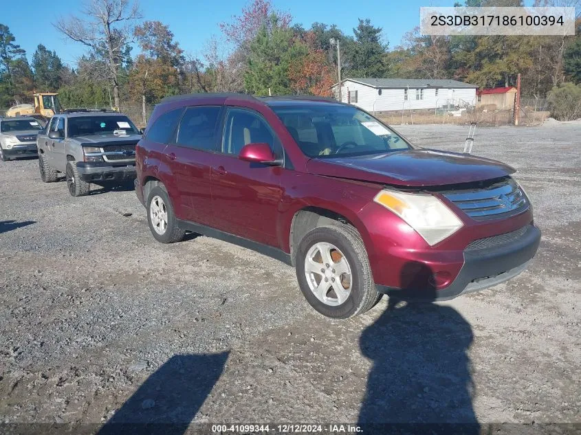 2008 Suzuki Xl7 Luxury VIN: 2S3DB317186100394 Lot: 41099344