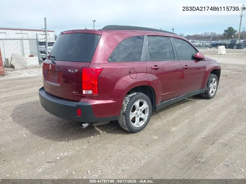 2008 Suzuki Xl7 Premium VIN: 2S3DA217486115730 Lot: 41791740