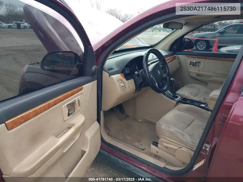 2008 Suzuki Xl7 Premium VIN: 2S3DA217486115730 Lot: 41791740