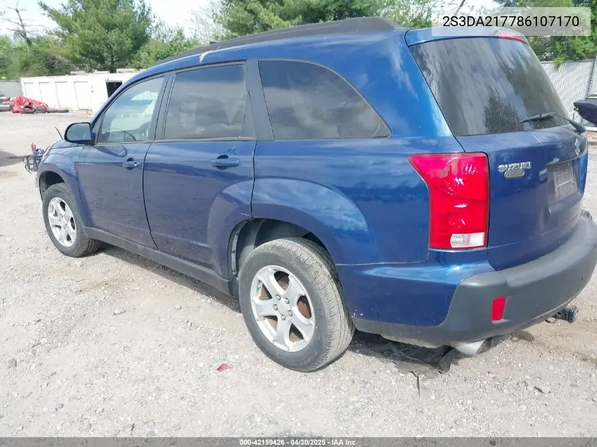 2008 Suzuki Xl7 Premium VIN: 2S3DA217786107170 Lot: 42159426