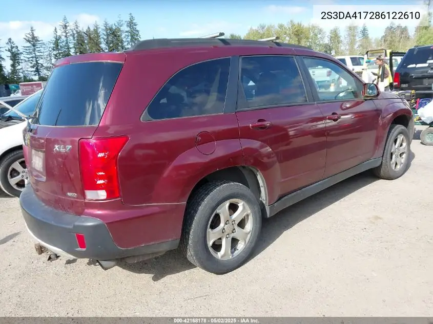 2008 Suzuki Xl7 Luxury VIN: 2S3DA417286122610 Lot: 42168178