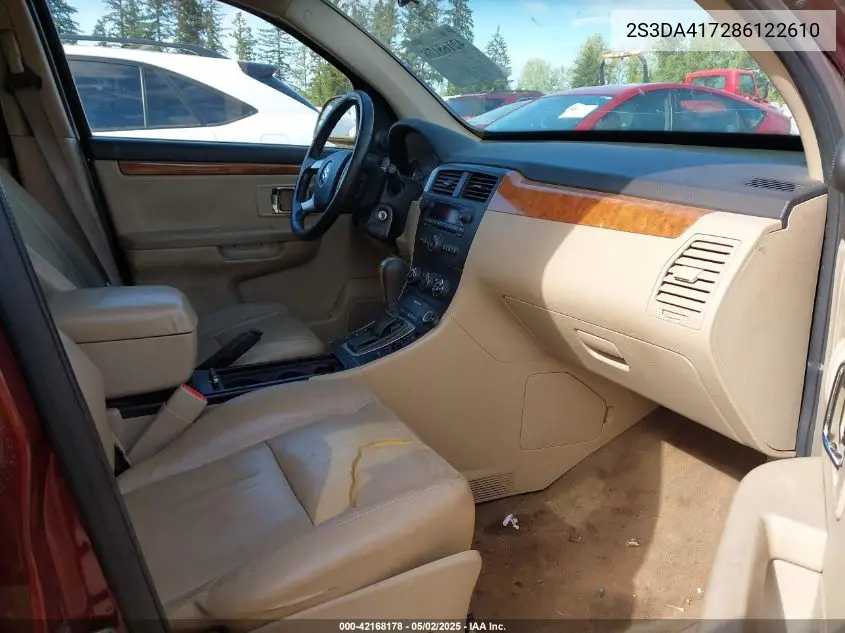 2008 Suzuki Xl7 Luxury VIN: 2S3DA417286122610 Lot: 42168178