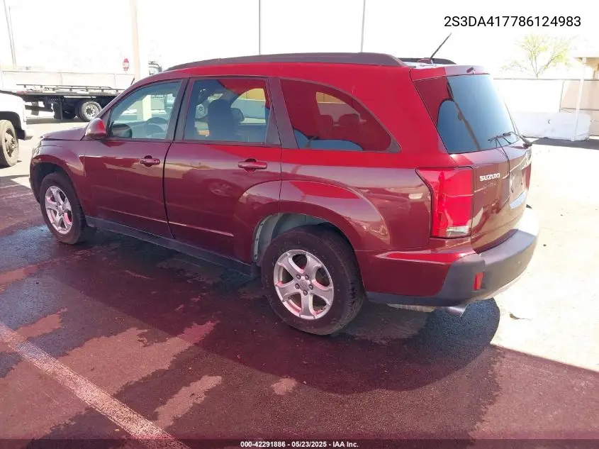 2008 Suzuki Xl7 Luxury VIN: 2S3DA417786124983 Lot: 42291886