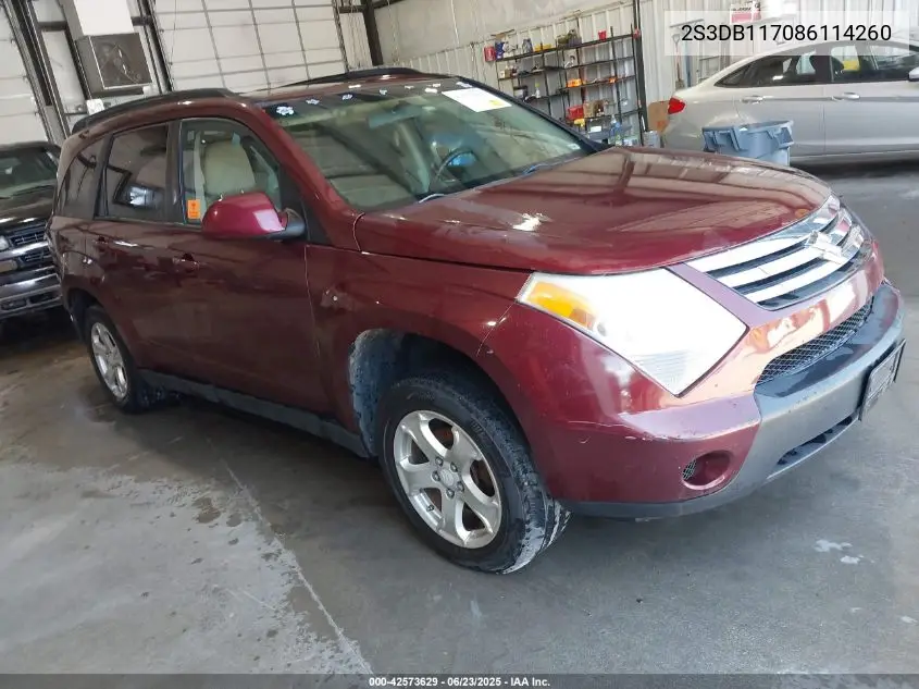 2008 Suzuki Xl7 Premium VIN: 2S3DB117086114260 Lot: 42573629