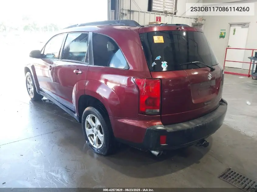 2008 Suzuki Xl7 Premium VIN: 2S3DB117086114260 Lot: 42573629