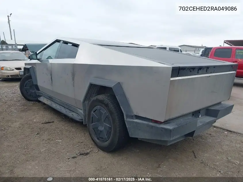 2024 Tesla Cybertruck VIN: 7G2CEHED2RA049086 Lot: 41575161