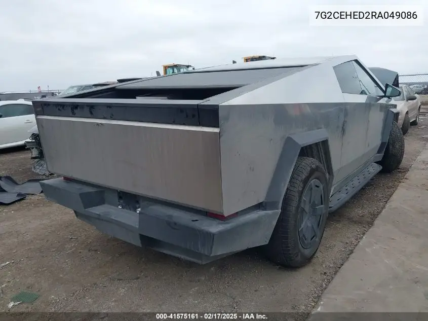 2024 Tesla Cybertruck VIN: 7G2CEHED2RA049086 Lot: 41575161