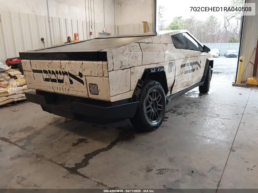 2024 Tesla Cybertruck VIN: 7G2CEHED1RA040508 Lot: 42005636