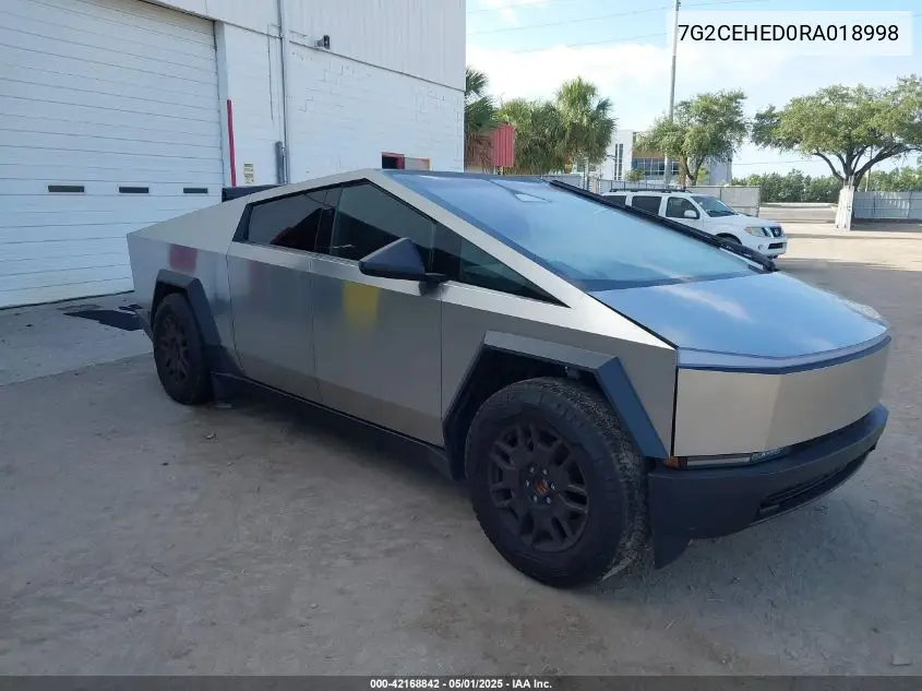 2024 Tesla Cybertruck All-Wheel Drive VIN: 7G2CEHED0RA018998 Lot: 42168842