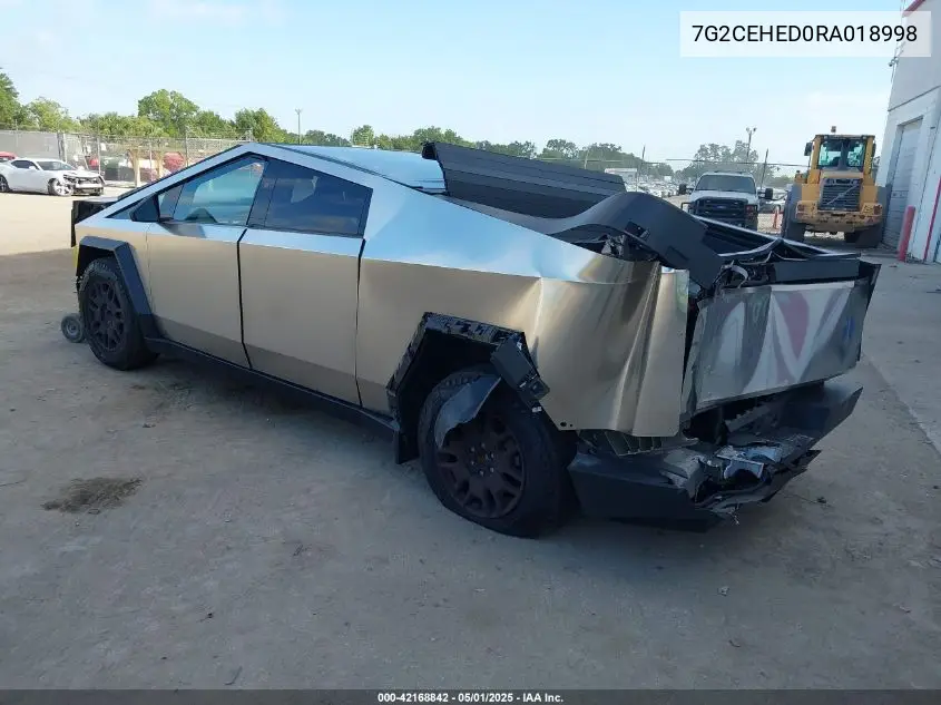 2024 Tesla Cybertruck All-Wheel Drive VIN: 7G2CEHED0RA018998 Lot: 42168842