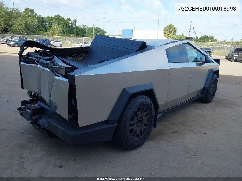 2024 Tesla Cybertruck All-Wheel Drive VIN: 7G2CEHED0RA018998 Lot: 42168842