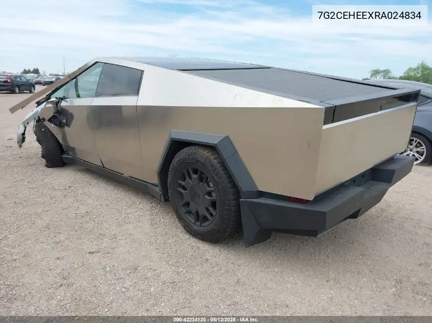 2024 Tesla Cybertruck Cyberbeast VIN: 7G2CEHEEXRA024834 Lot: 42234120