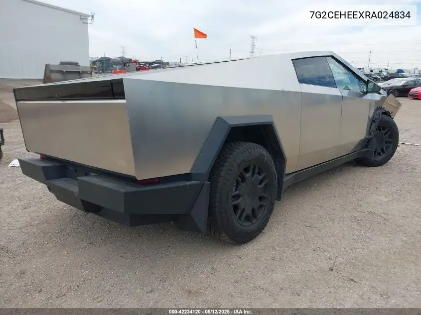 2024 Tesla Cybertruck Cyberbeast VIN: 7G2CEHEEXRA024834 Lot: 42234120