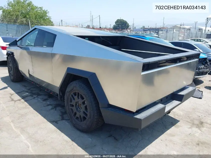 2024 Tesla Cybertruck All-Wheel Drive VIN: 7G2CEHED1RA034143 Lot: 42329035