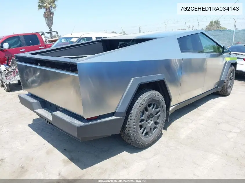 2024 Tesla Cybertruck All-Wheel Drive VIN: 7G2CEHED1RA034143 Lot: 42329035