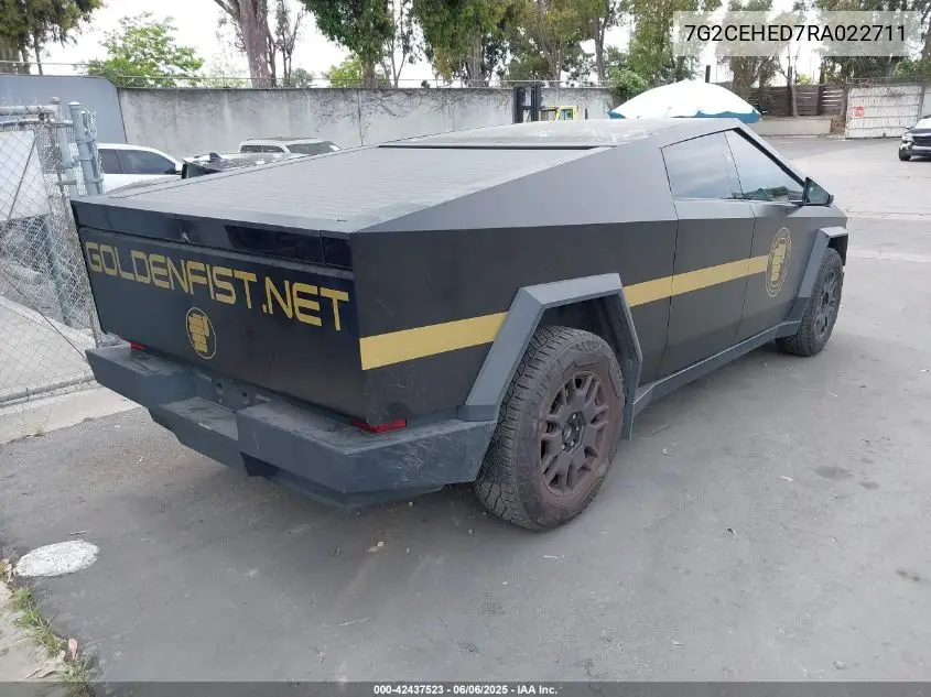 2024 Tesla Cybertruck All-Wheel Drive VIN: 7G2CEHED7RA022711 Lot: 42437523