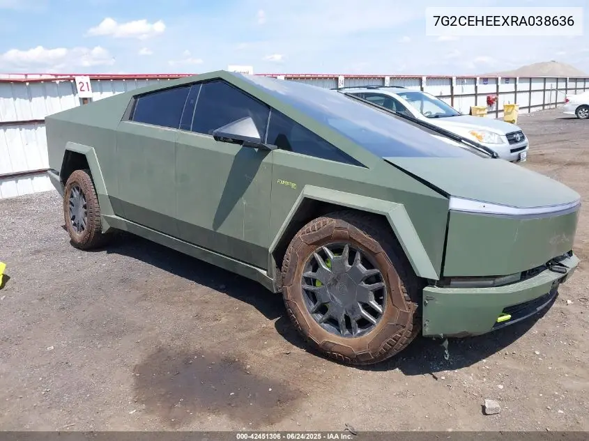 2024 Tesla Cybertruck Cyberbeast VIN: 7G2CEHEEXRA038636 Lot: 42451306