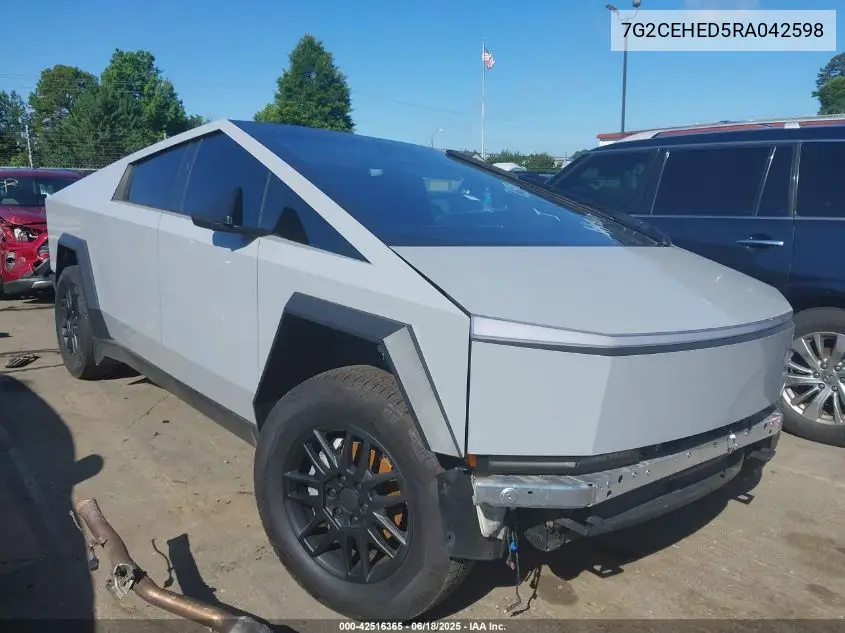 2024 Tesla Cybertruck All-Wheel Drive VIN: 7G2CEHED5RA042598 Lot: 42516365