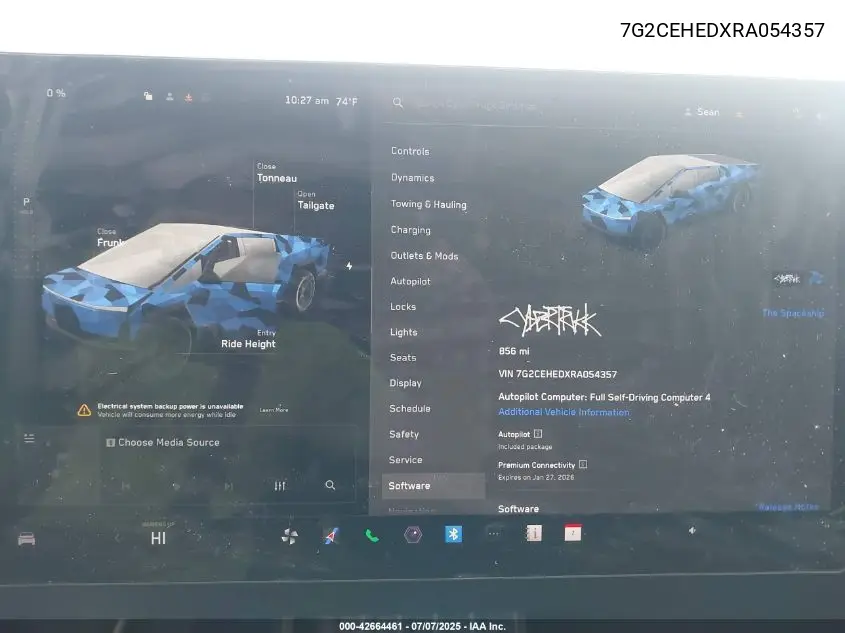 2024 Tesla Cybertruck All-Wheel Drive VIN: 7G2CEHEDXRA054357 Lot: 42664461