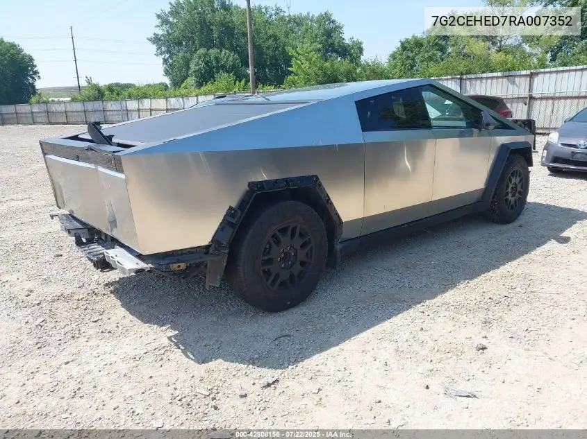 2024 Tesla Cybertruck All-Wheel Drive VIN: 7G2CEHED7RA007352 Lot: 42808156