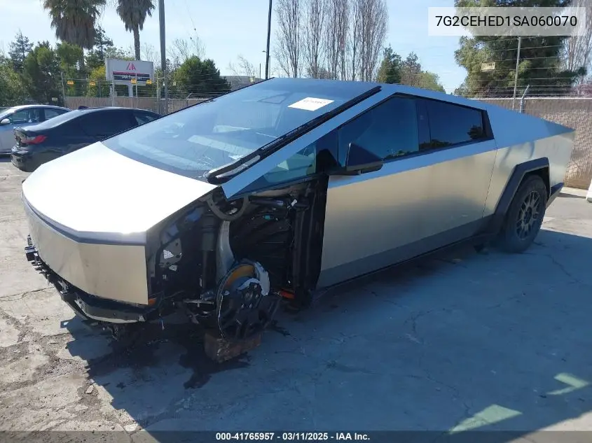 2025 Tesla Cybertruck All-Wheel Drive VIN: 7G2CEHED1SA060070 Lot: 41765957