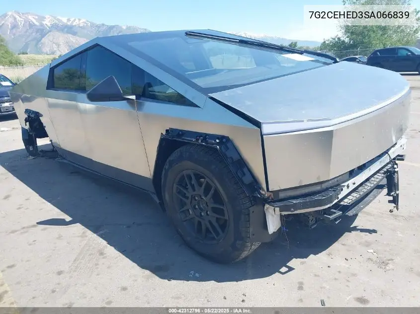 2025 Tesla Cybertruck All-Wheel Drive VIN: 7G2CEHED3SA066839 Lot: 42312796