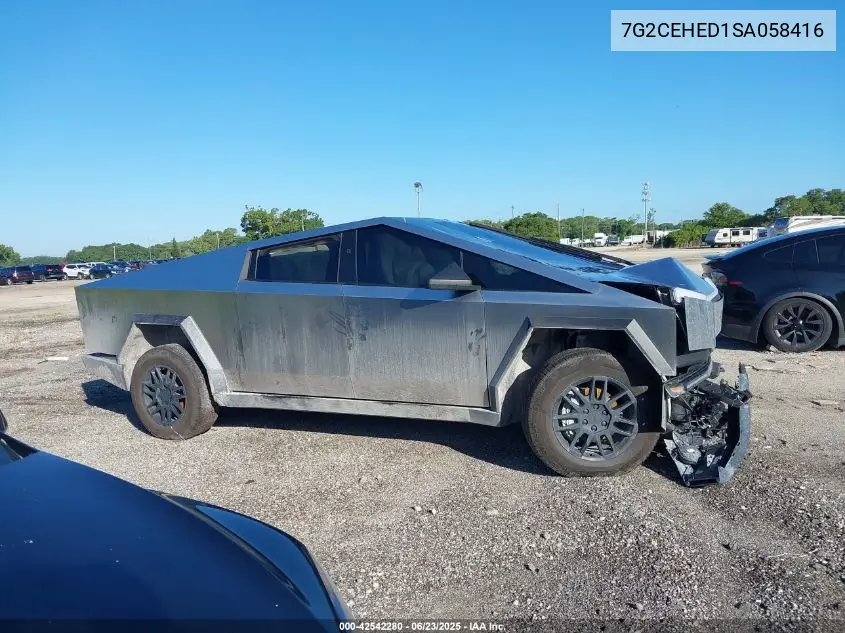 2025 Tesla Cybertruck VIN: 7G2CEHED1SA058416 Lot: 42542280