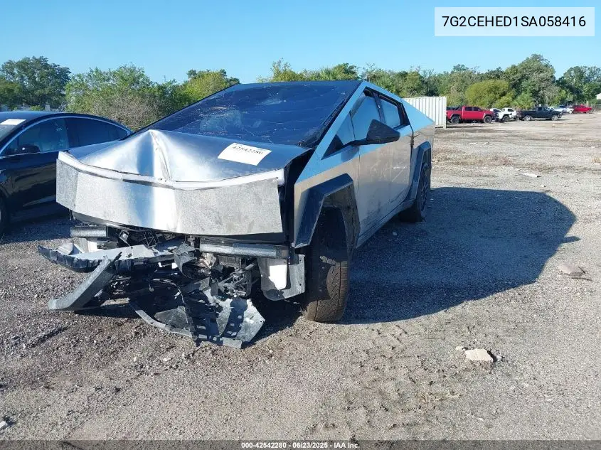 2025 Tesla Cybertruck VIN: 7G2CEHED1SA058416 Lot: 42542280