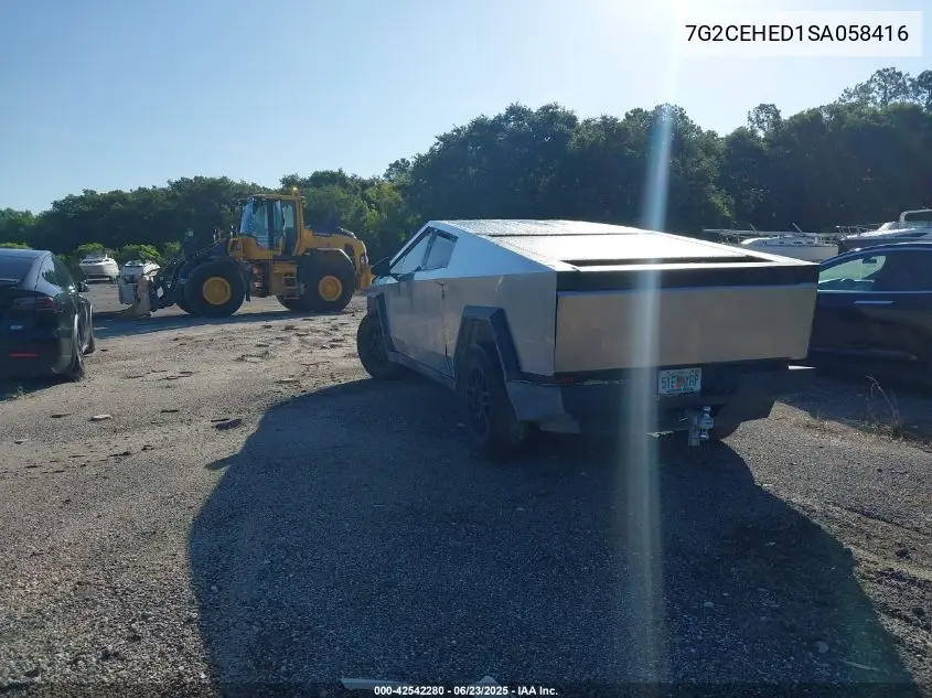 2025 Tesla Cybertruck VIN: 7G2CEHED1SA058416 Lot: 42542280
