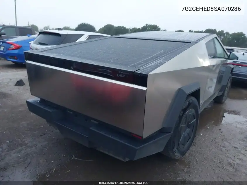 2025 Tesla Cybertruck All-Wheel Drive VIN: 7G2CEHED8SA070286 Lot: 42556217