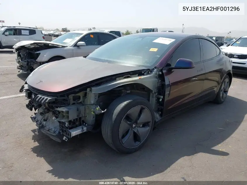 2017 Tesla Model 3 Long Range/Standard VIN: 5YJ3E1EA2HF001296 Lot: 42618748