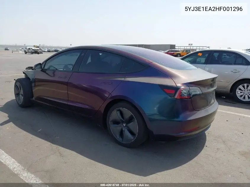 2017 Tesla Model 3 Long Range/Standard VIN: 5YJ3E1EA2HF001296 Lot: 42618748