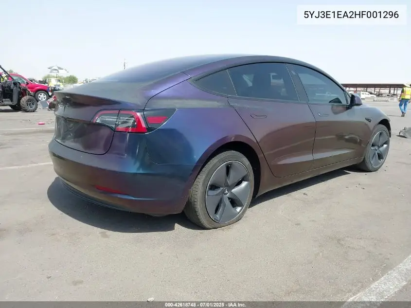 2017 Tesla Model 3 Long Range/Standard VIN: 5YJ3E1EA2HF001296 Lot: 42618748