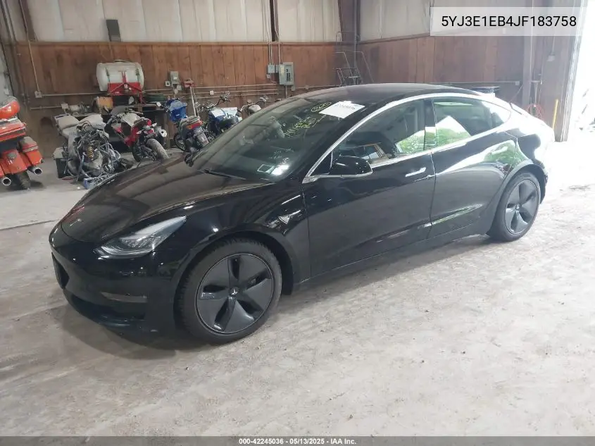 2018 Tesla Model 3 Long Range/Performance VIN: 5YJ3E1EB4JF183758 Lot: 42245036