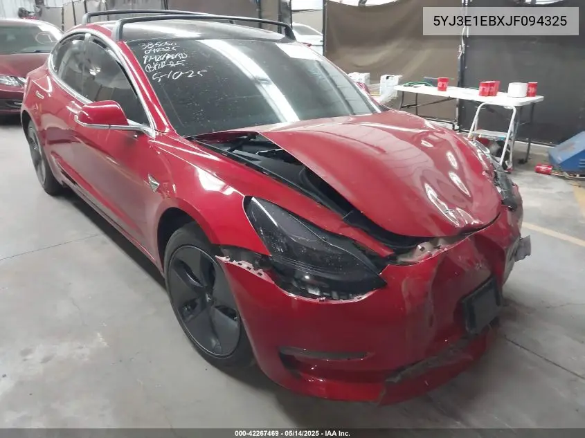 2018 Tesla Model 3 Long Range/Performance VIN: 5YJ3E1EBXJF094325 Lot: 42267469
