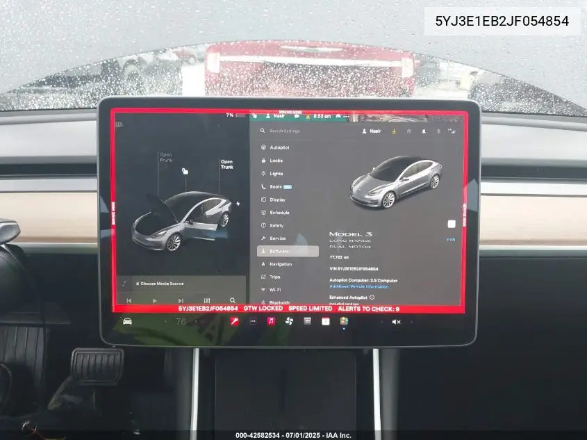 2018 Tesla Model 3 Long Range/Performance VIN: 5YJ3E1EB2JF054854 Lot: 42582534