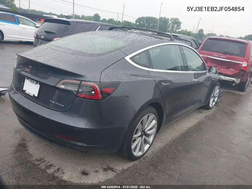 2018 Tesla Model 3 Long Range/Performance VIN: 5YJ3E1EB2JF054854 Lot: 42582534