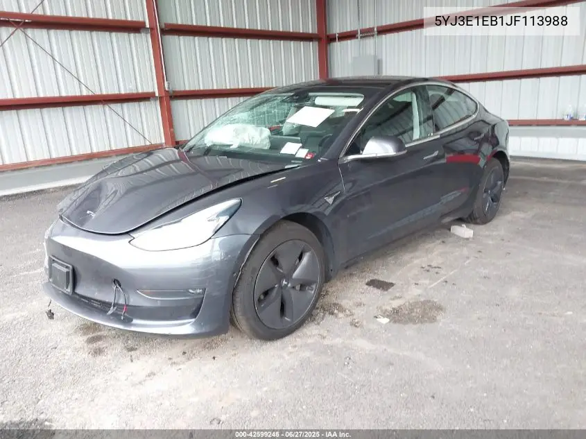 2018 Tesla Model 3 Long Range/Performance VIN: 5YJ3E1EB1JF113988 Lot: 42599246