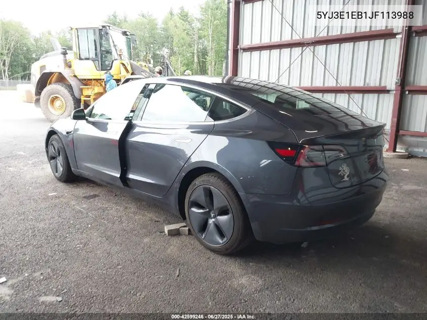 2018 Tesla Model 3 Long Range/Performance VIN: 5YJ3E1EB1JF113988 Lot: 42599246