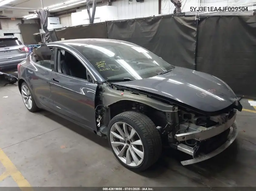 2018 Tesla Model 3 Long Range/Mid Range VIN: 5YJ3E1EA4JF009504 Lot: 42619856