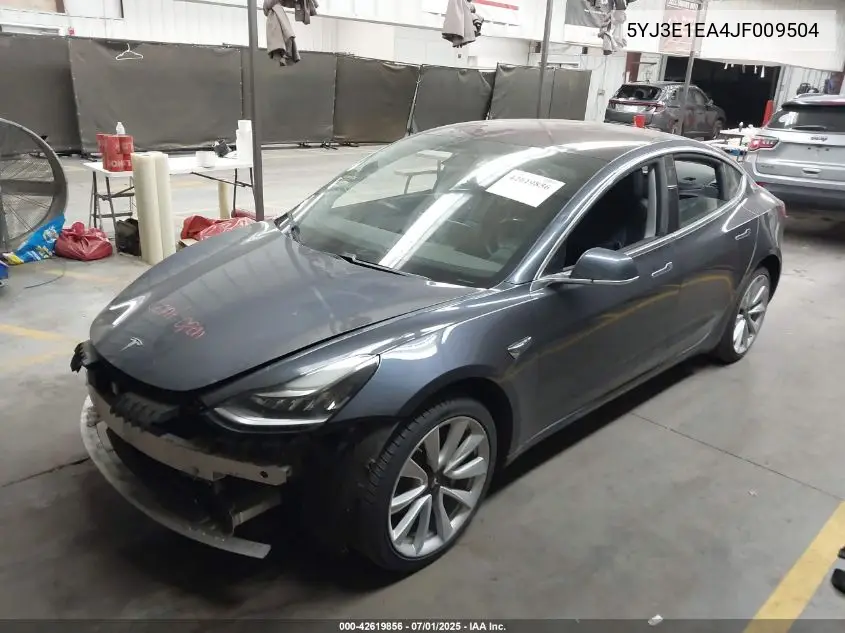 2018 Tesla Model 3 Long Range/Mid Range VIN: 5YJ3E1EA4JF009504 Lot: 42619856
