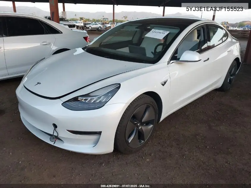 2018 Tesla Model 3 Long Range/Mid Range VIN: 5YJ3E1EA3JF155523 Lot: 42639691