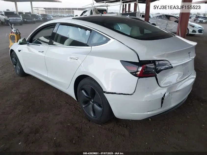 2018 Tesla Model 3 Long Range/Mid Range VIN: 5YJ3E1EA3JF155523 Lot: 42639691