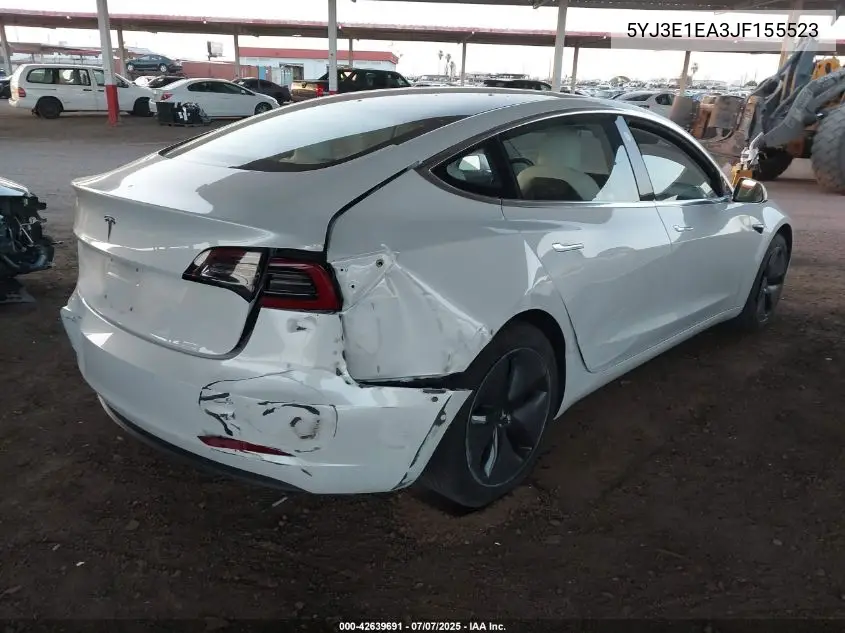 2018 Tesla Model 3 Long Range/Mid Range VIN: 5YJ3E1EA3JF155523 Lot: 42639691
