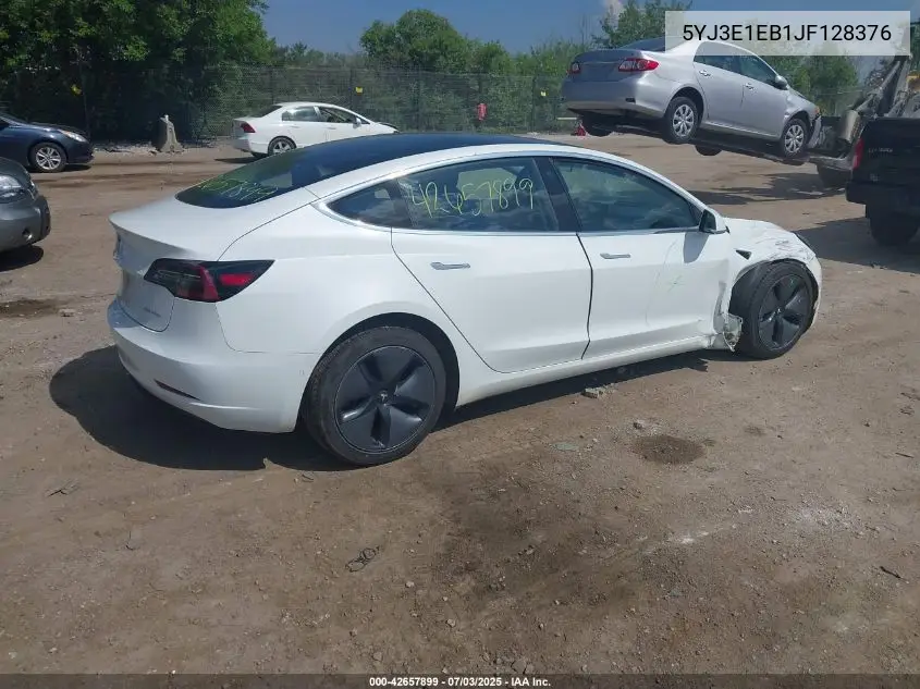 2018 Tesla Model 3 Long Range/Performance VIN: 5YJ3E1EB1JF128376 Lot: 42657899
