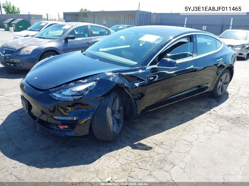 2018 Tesla Model 3 Long Range/Mid Range VIN: 5YJ3E1EA8JF011465 Lot: 42667022